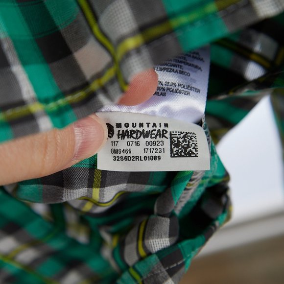 Mountain Hardwear Green Plaid Button Up Shirt Men's XL - Picture 6 of 8